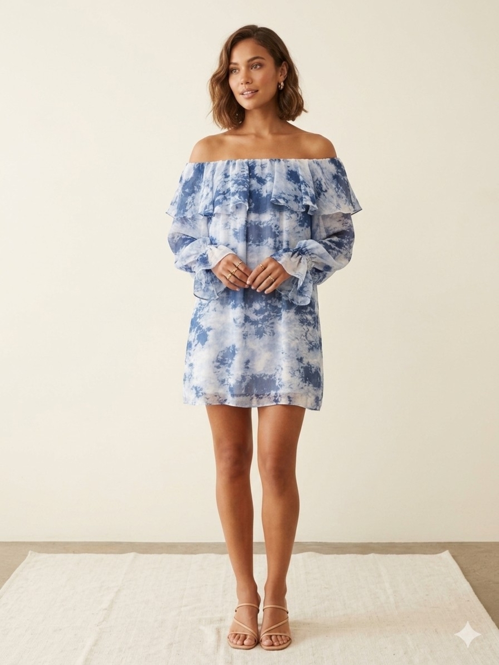 POL Blue Tie-Dye Tunic